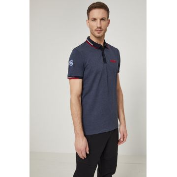 Medicine tricou polo barbati, culoarea albastru marin, cu imprimeu