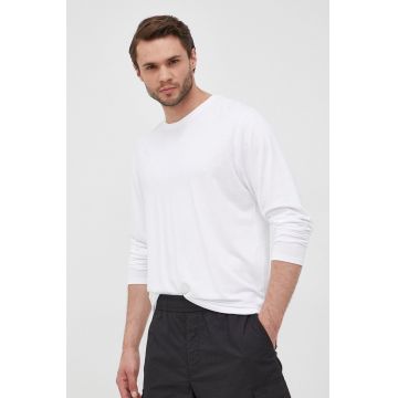 Resteröds longsleeve barbati, culoarea alb, neted