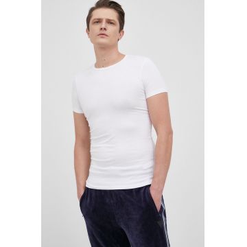 United Colors of Benetton tricou barbati, culoarea alb, neted