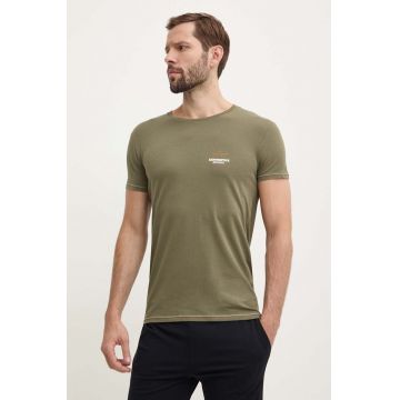 Aeronautica Militare tricou barbati, culoarea verde, cu imprimeu, AM1UTI003