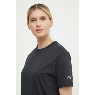 Champion tricou din bumbac femei, culoarea negru, 117207