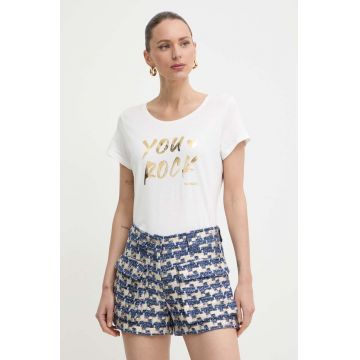 Morgan tricou DYOU femei, culoarea alb, DYOU