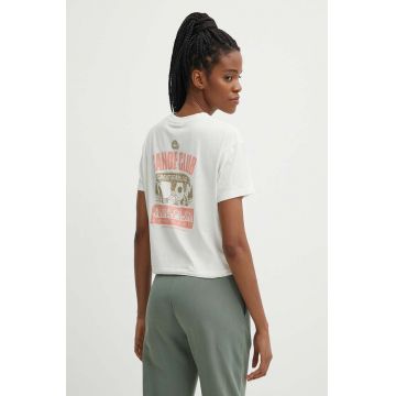 Napapijri tricou din bumbac S-Howard femei, culoarea bej, NP0A4HOKN1A1