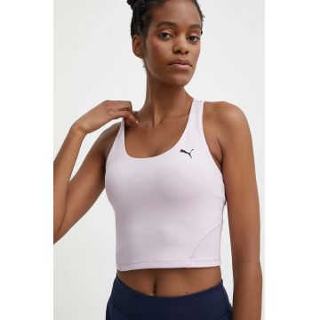 Puma top de yoga Studio Foundation culoarea roz, 524843