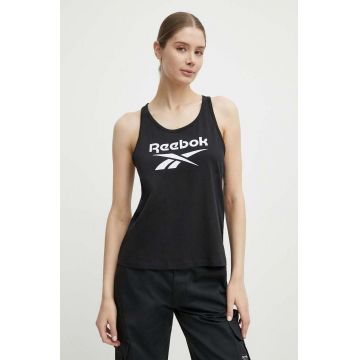 Reebok top din bumbac Identity culoarea negru, 100034778