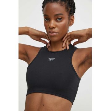 Reebok top Wardrobe Essentials femei, culoarea negru, 100075701