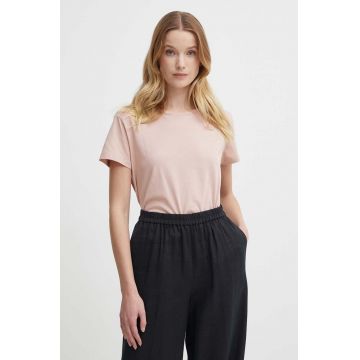 Sisley tricou din bumbac femei, culoarea roz