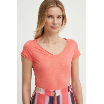 Sisley tricou femei, culoarea portocaliu