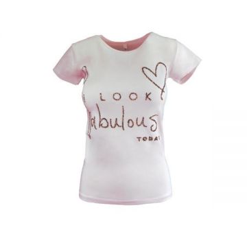 Tricou dama, Univers Fashion, roz, imprimeu 2, marime S-m