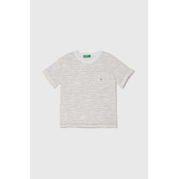 United Colors of Benetton tricou din amestec de in culoarea bej, modelator