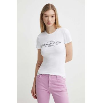 Abercrombie & Fitch tricou femei, culoarea bej