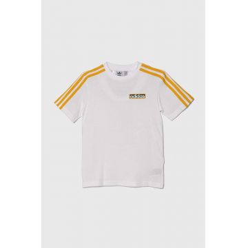 adidas Originals tricou de bumbac pentru copii culoarea alb, cu imprimeu