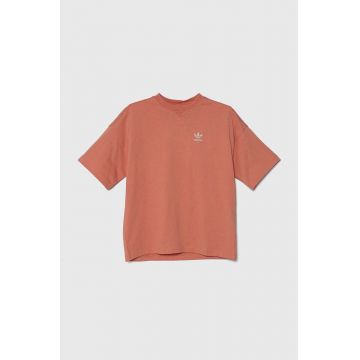 adidas Originals tricou de bumbac pentru copii culoarea portocaliu