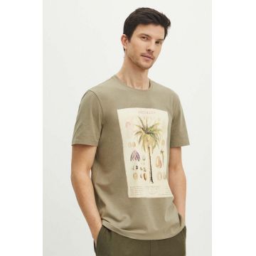 Medicine tricou din bumbac barbati, culoarea verde, cu imprimeu