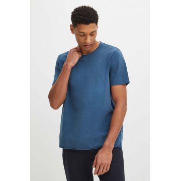 Medicine tricou din bumbac barbati, culoarea verde, neted