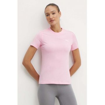 Puma tricou din bumbac HER femei, culoarea roz, 677883