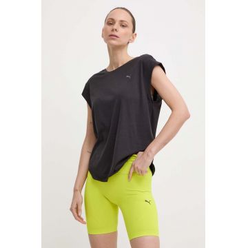 Puma tricou yoga Studio Foundation culoarea negru, 524845