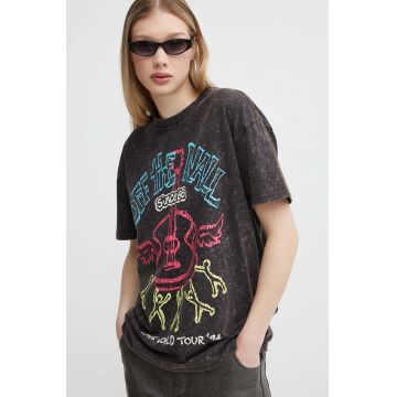 Vans tricou din bumbac femei, culoarea gri