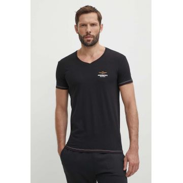 Aeronautica Militare tricou barbati, culoarea negru, neted, AM1UTI004