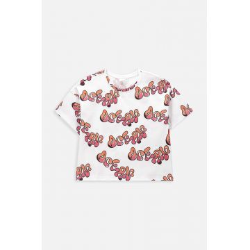 Coccodrillo tricou de bumbac pentru copii culoarea alb