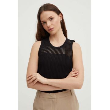 Dkny top femei, culoarea negru, P4DSAP69