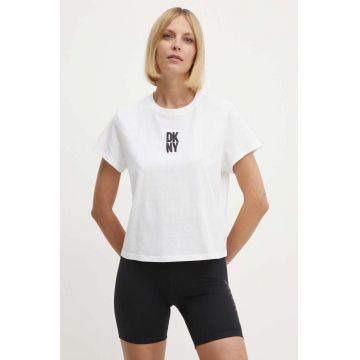 Dkny tricou din bumbac femei, culoarea alb, DP4T9699