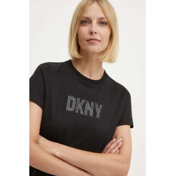 Dkny tricou din bumbac femei, culoarea negru, DP4T9672