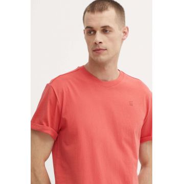 G-Star Raw tricou din bumbac barbati, culoarea alb, neted