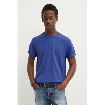 G-Star Raw tricou din bumbac barbati, culoarea alb, neted