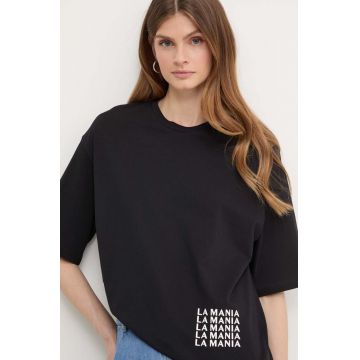 La Mania tricou din bumbac CAYLEE KROJ LUCY femei, culoarea negru, CAYLEEKROJLUCY