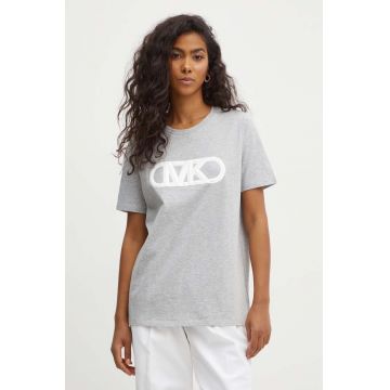 MICHAEL Michael Kors tricou din bumbac femei, culoarea gri