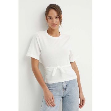 Sisley tricou din bumbac culoarea bej