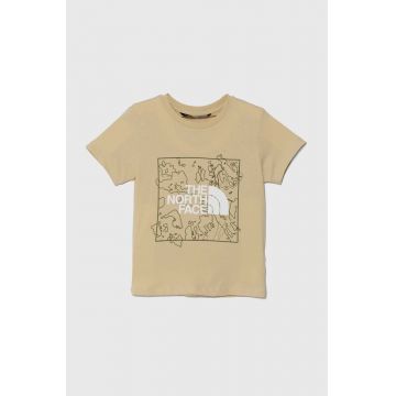 The North Face tricou de bumbac pentru copii NEW GRAPHIC TEE culoarea verde, cu imprimeu