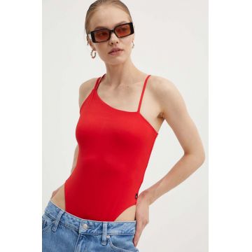 Tommy Jeans body femei, culoarea roșu DW0DW17400