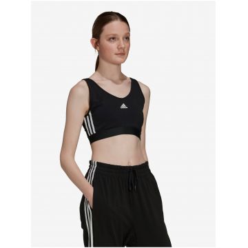 Top cropped cu logo, negru, dama, Adidas