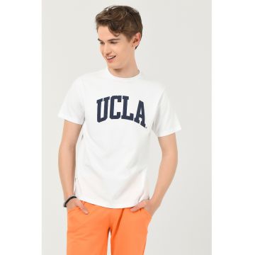 Tricou cu decolteu la baza gatului si imprimeu logo Culver