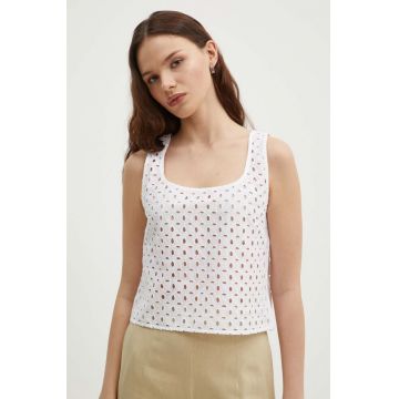 United Colors of Benetton top femei, culoarea alb