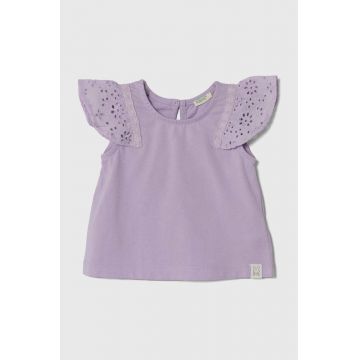 United Colors of Benetton top pentru bebeluși culoarea violet