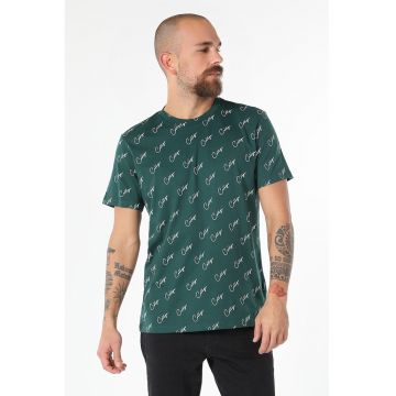 Tricou cu decolteu la baza gatului si imprimeu