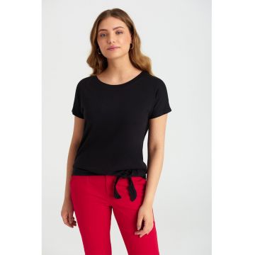 Tricou din amestec de modal cu nod lateral