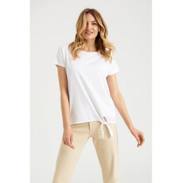 Tricou din amestec de modal cu nod lateral