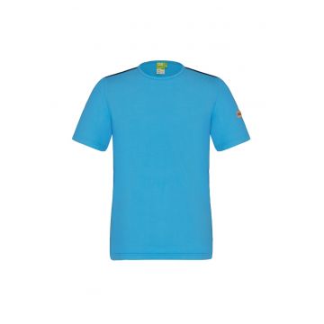 Tricou slim fit din bumbac cu decolteu la baza gatului