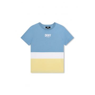 Tricou cu model colorblock si detaliu logo