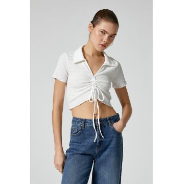 Tricou polo crop