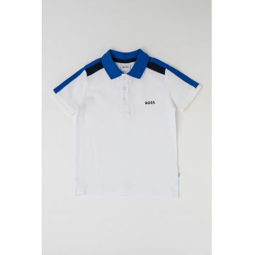 Tricou polo din amestec de bumbac cu logo discret