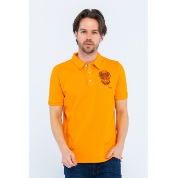 Tricou polo din material pique cu imprimeu grafic