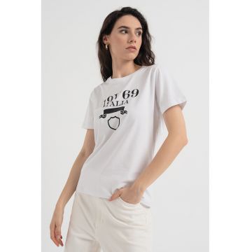 Tricou din amestec de bumbac cu imprimeu logo