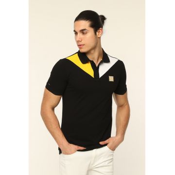 Tricou polo colorblock de bumbac Mares