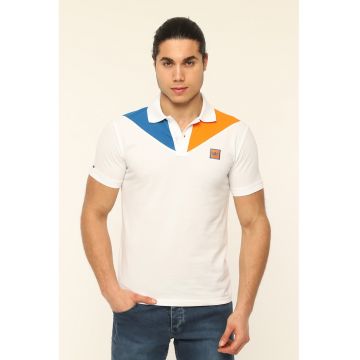 Tricou polo colorblock de bumbac Mares