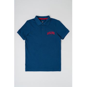 Tricou polo din bumbac cu fenta cu nasturi